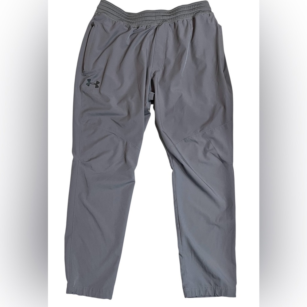 Under Armour Men’s XXL Gray Tapered Training Pants Athletic Fitted Zip Pocket
